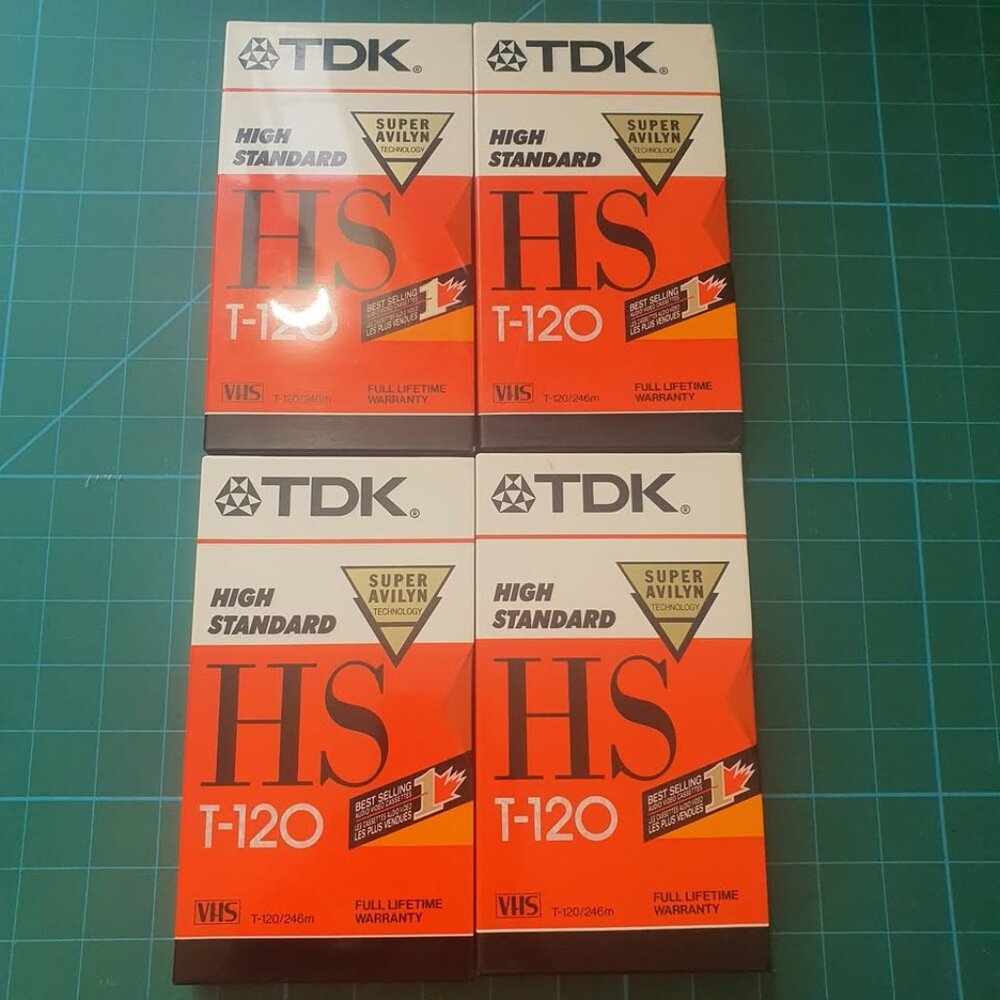 TDK Blank VHS Tapes x4 (New)